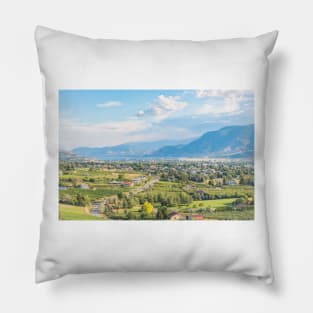 Panoramic Scenic View of Penticton, British Columbia, Canada Pillow