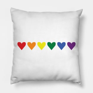 Rainbow Hearts Pillow