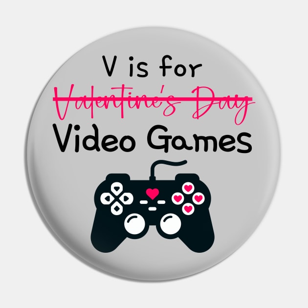 V is for Video Games Pin by KayBee Gift Shop