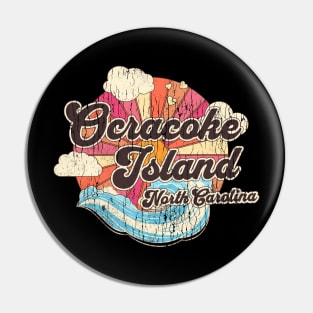 Ocracoke Island, NC Summertime Vacationing Beachgoing Waves Pin