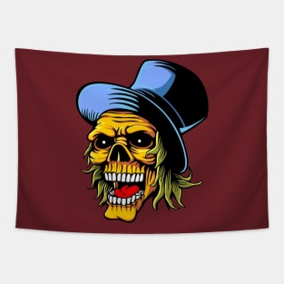 Top Hat Skull Design Tapestry