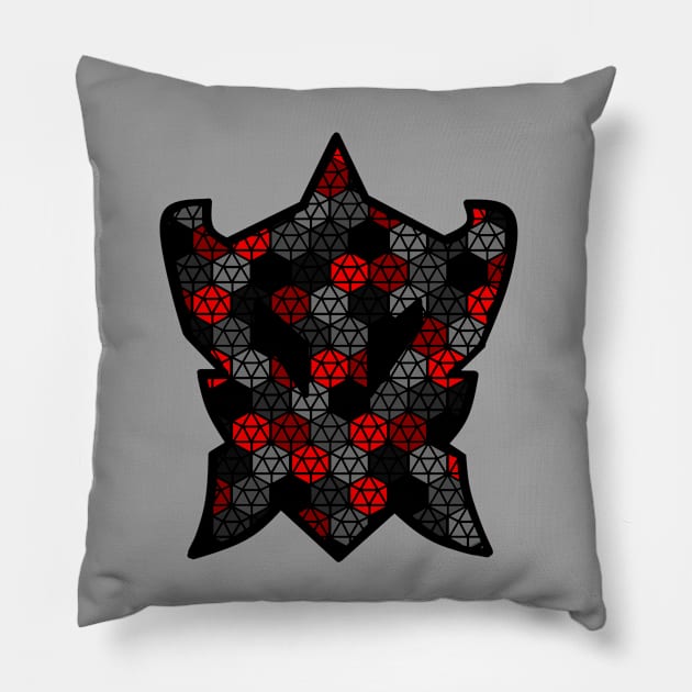 Dragons of Tarkir - D20 pattern grey Pillow by Ooze Blues