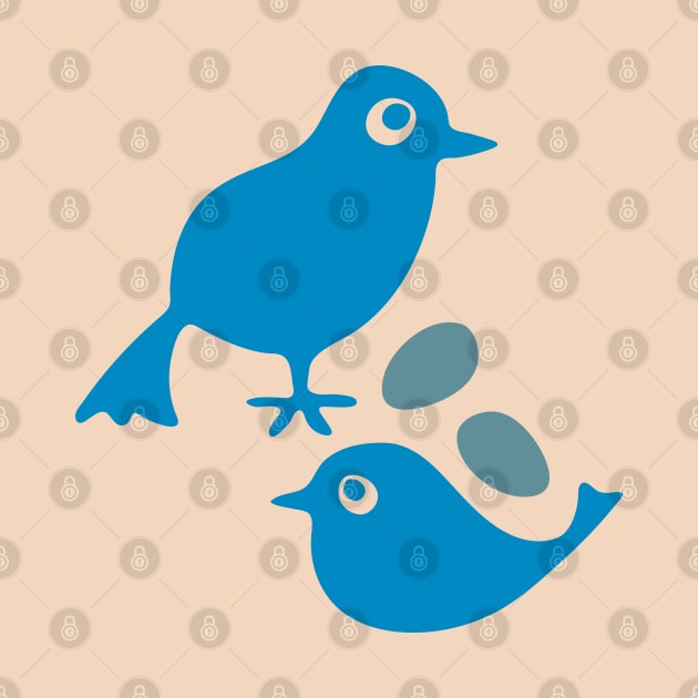 BLUE BIRD TOGETHERNESS With Eggs - UnBlink Studio by Jackie Tahara by UnBlink Studio by Jackie Tahara