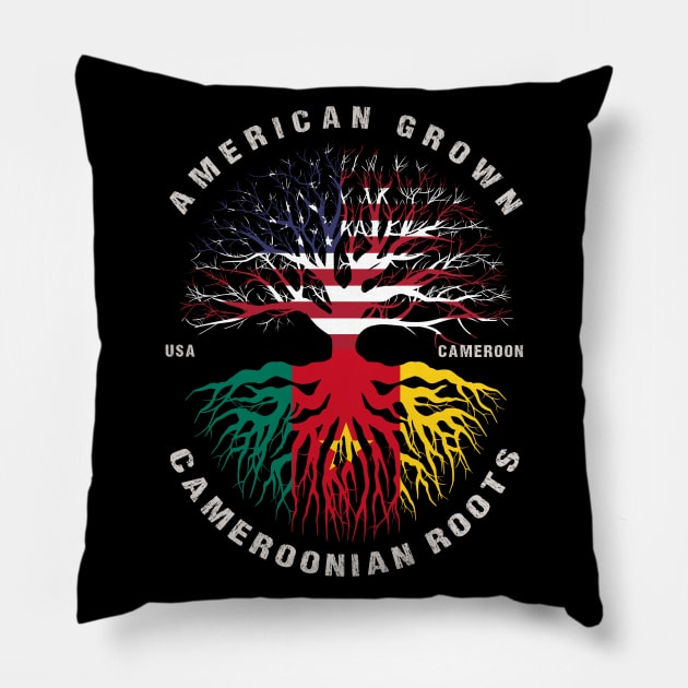 American Grown Cameroonian Roots Cameroon Flag Pillow by heart teeshirt