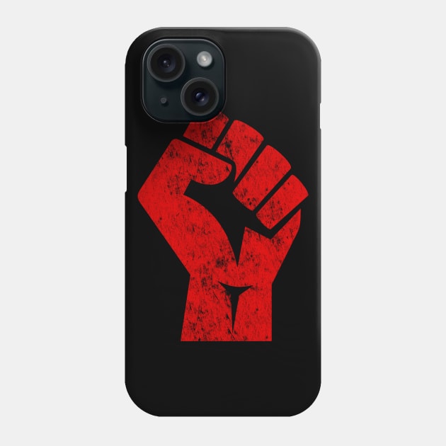 Big Red Raised Fist Salute of Unity Solidarity Resistance Phone Case by terrybain