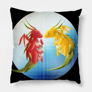 Kawaii Pitahaya Dragon - With Background Pillow