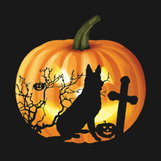 German Shepherd Dog Pumpkin Halloween Gift by AstridLdenOs