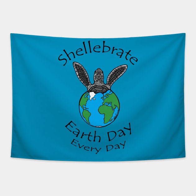 Earth Day Turtle Hatchling Tapestry by HonuHoney