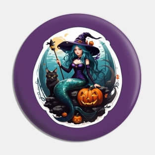 Mermaid Wizard and Cat Pin