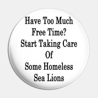 Have Too Much Free Time? Start Taking Care Of Some Homeless Sea Lions Pin