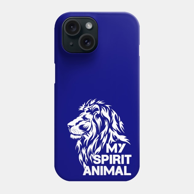 Lion is my spirit animal, white brave lion, birthday gift idea Phone Case by Yurko_shop