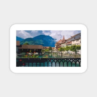 Interlaken Scene Painting Magnet