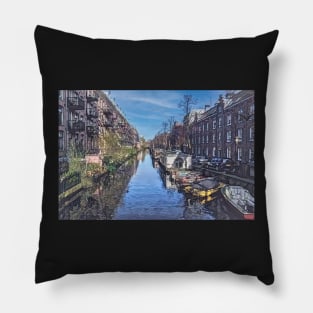 Amsterdam Apartments Digital Art Pillow