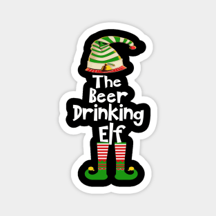 The Beer Drinking Elf Family Matching Group Christmas Gift Funny Magnet