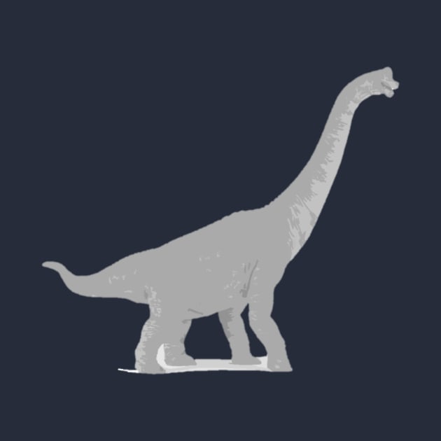 Gray Brontosaurus Art Drawing - Jurassic Park Dinosaurs by oggi0