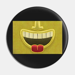 Yellow Tiki Smile Mask! (Red Tongue Version) Pin