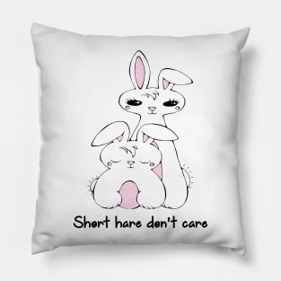 Short Hare Don't Care - Kawaii Bunnies Pillow