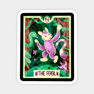 The Fool Lemur Monkey Tarot Card Magnet