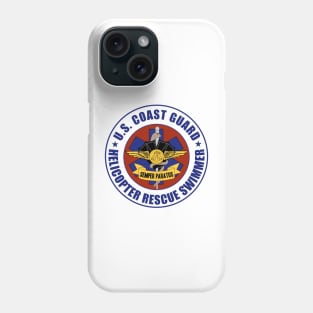 USCG Helicopter Rescue Swimmer patch Phone Case