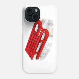 Red wooden sledge (with snow) Phone Case