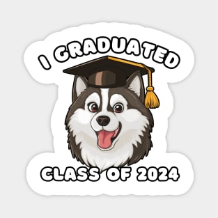 Funny Husky I Graduated Class Of 2024 Magnet