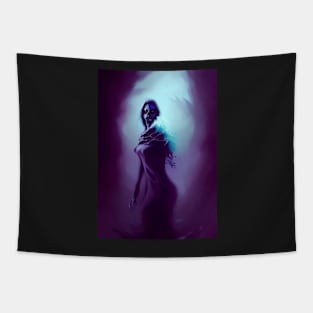 SPOOKY RED EYED SPOOKY HALLOWEEN VAMPIRESS Tapestry