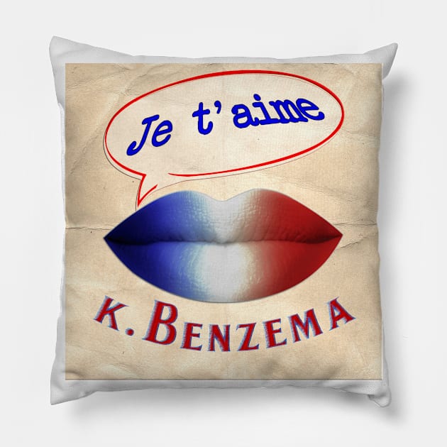 FRENCH KISS JETAIME KARIM BENZEMA Pillow by ShamSahid