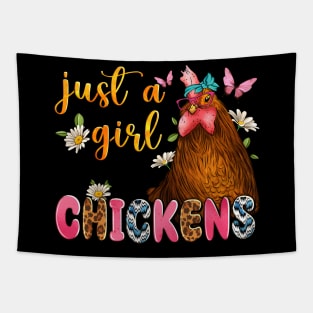 Just A Girl Who Loves Chickens Tapestry