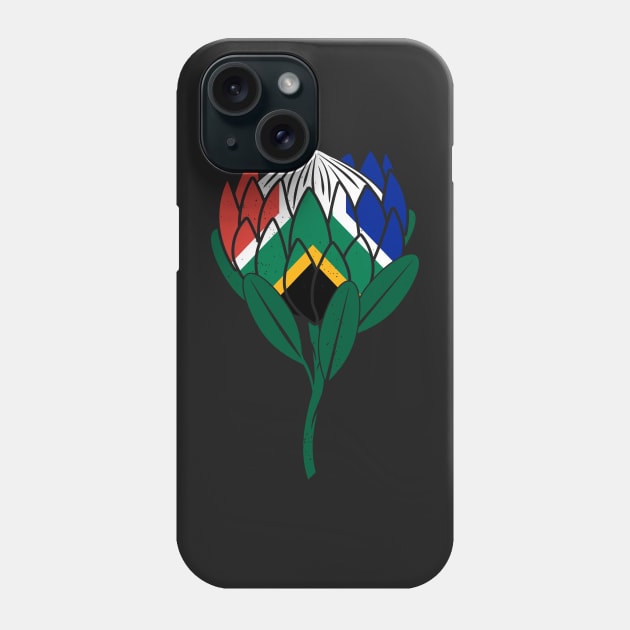 Protea Flower South Africa Flag | Classic Symbol | Howzit Hello Phone Case by BraaiNinja