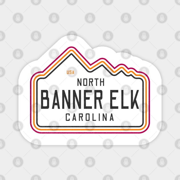 Visiting NC Mountain Cities Banner Elk, NC Neon Range Magnet by Contentarama