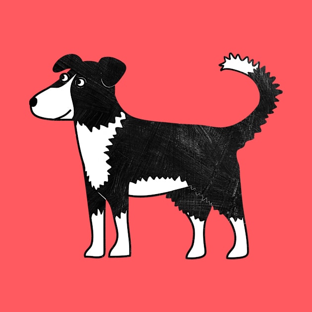 Border Collie Cartoon Dog Art by NicSquirrell