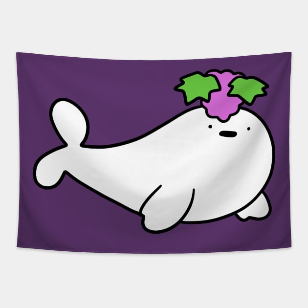 Grape Baby Harp Seal Tapestry by saradaboru