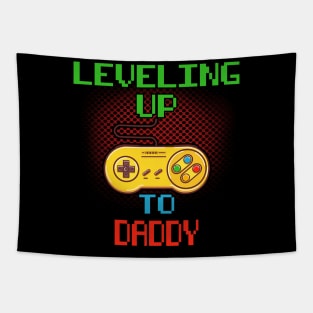 Promoted To Daddy T-Shirt Unlocked Gamer Leveling Up Tapestry