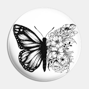 Butterfly and Flowers Pin