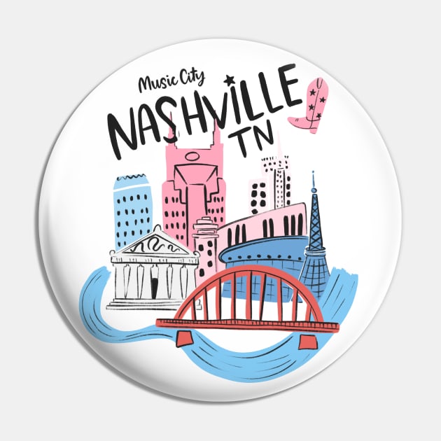 Definitely a Nashville Party Pin by Taylor Thompson Art