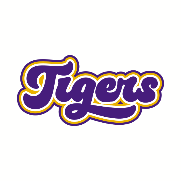 Retro Tigers Script // Purple and Gold by SLAG_Creative