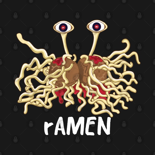 rAMEN Flying Spaghetti  Monster pastafarianism Skeptic Atheist by alltheprints