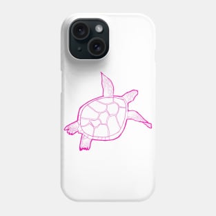 Swimming hot pink turtle Phone Case