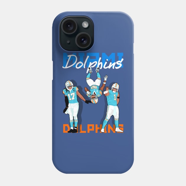 Miami Dolphins : tua tagovailoa x tyreek hill x jaylen waddle Phone Case by Mic jr