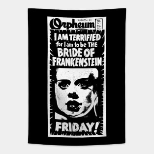 The Bride of Frankenstein ∆ Vintage Horror Fan Tapestry