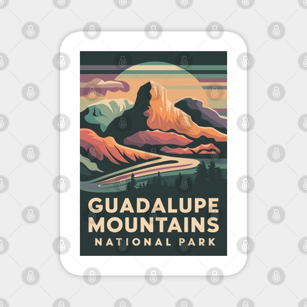 Vintage Poster of Guadalupe Mountains National Park Magnet by Perspektiva