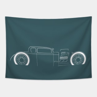 1932 Ford Model A Coupe Ratrod - profile stencil, white Tapestry