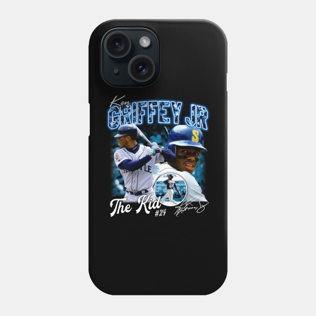 Ken Griffey Jr The Kid Basketball Legend Signature Vintage Retro 80s 90s Bootleg Rap Style Phone Case by CarDE