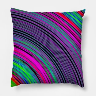 Abstract Colorful Purple Curved Stripes Pillow