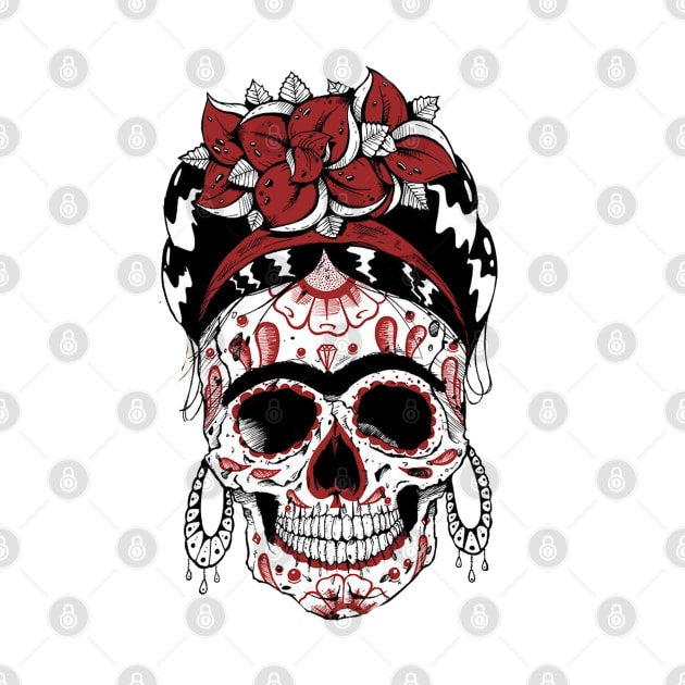 Frida Sugar Skull by Mendi Art