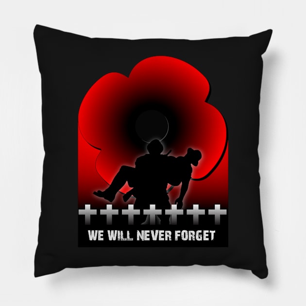 We will Never Forget Pillow by Hunter