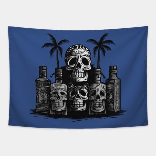 Skulls and Empty Bottles Tapestry