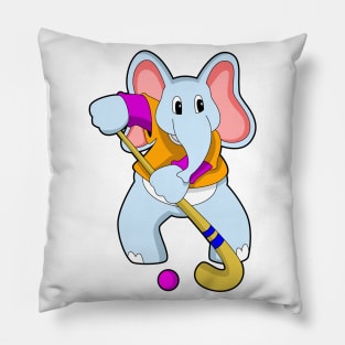 Elephant at Hockey with Hockey bat Pillow