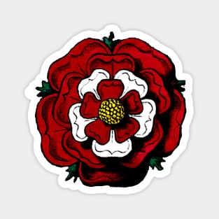 Vintage Tudor Rose Red and White Magnet