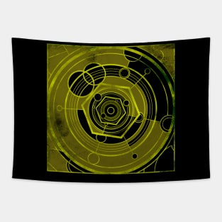 Weathered Clockwork - Yellow (Gallifreyan inspired) Tapestry